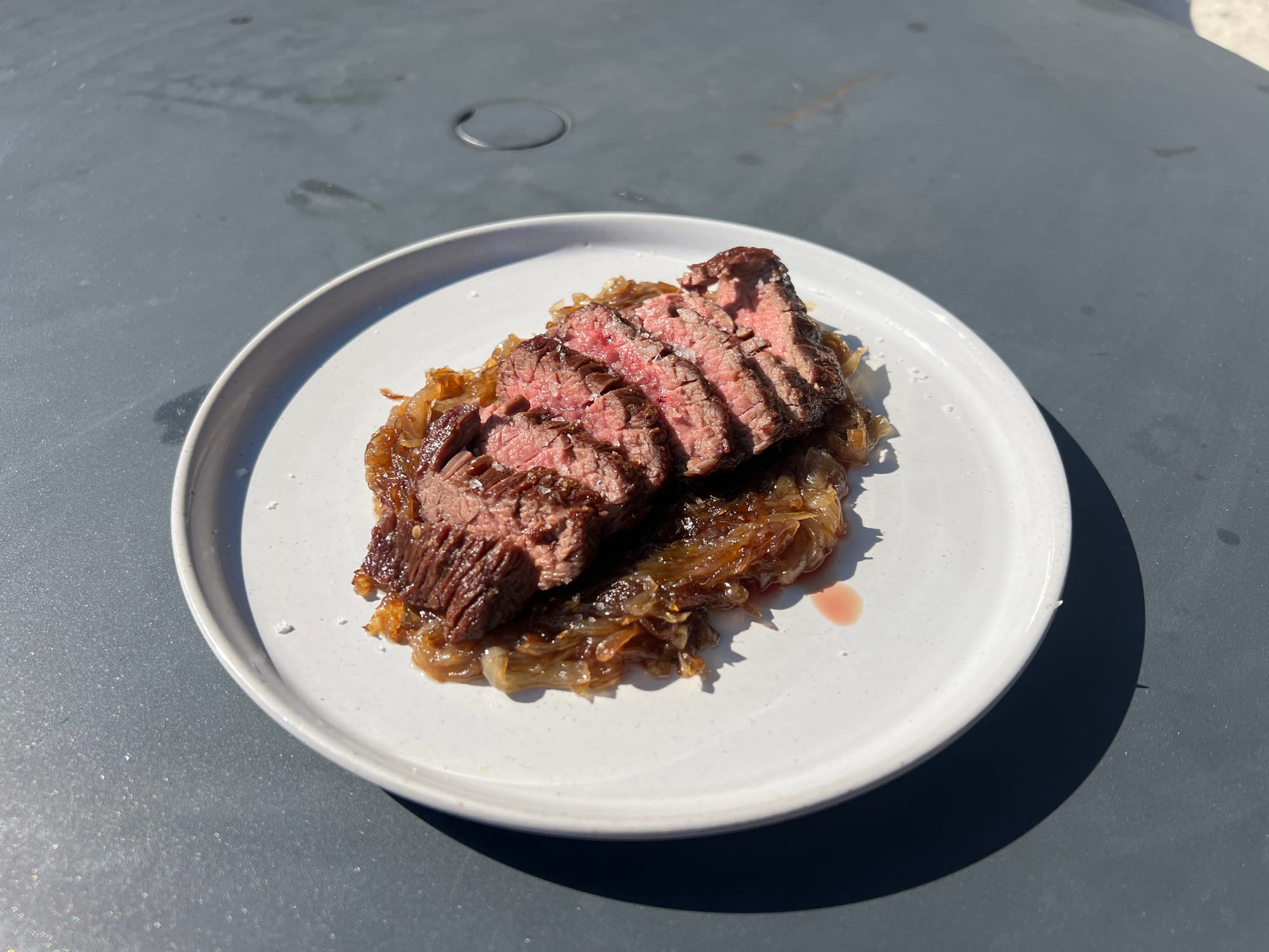 Steak with Balsamic Vinegar Caramelized Onions